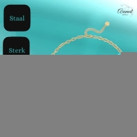 Goudkleurige stainless steel multi-charm ketting &acirc;&euro;&ldquo; met hamsa, boze oog & hart