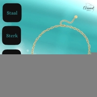Goudkleurige stainless steel multi-charm ketting &acirc;&euro;&ldquo; met hamsa, boze oog & hart