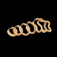 Goudkleurige stainless steel oorringenset &acirc;&euro;&ldquo; 2x rond + 1x stervormig &acirc;&euro;