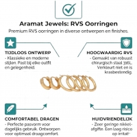 Stainless steel oorringenset &acirc;&euro;&ldquo; goudkleurig &acirc;&euro;&ldquo; 2x rond + 1x zesh