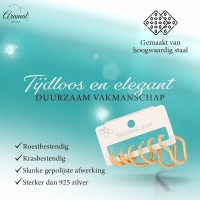 Goudkleurige stainless steel oorringenset &acirc;&euro;&ldquo; 2x rond + 1x hart &acirc;&euro;&ldquo