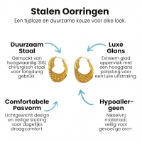 Goudkleurige Stalen Oorringen &acirc;&euro;&ldquo; 6-in-1 design &acirc;&euro;&ldquo; 30x25 mm -