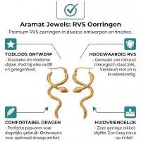 Goudkleurige stainless steel slangen oorringen glad&acirc;&euro;&ldquo; 42mm -
