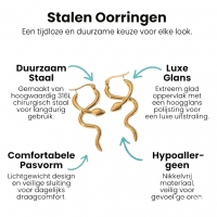 Goudkleurige stainless steel slangen oorringen glad&acirc;&euro;&ldquo; 42mm -