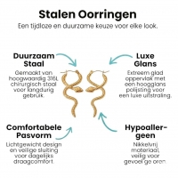 Goudkleurige stainless steel slangen oorringen &acirc;&euro;&ldquo; 42x17 mm -