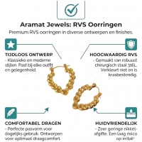 Stainless steel druppelvormige oorringen met hartjesmotief -