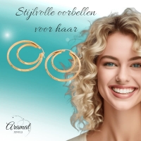 Grote 2-in-1 oorringen &acirc;&euro;&ldquo; 45 mm - goudkleurig RVS -