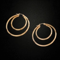 Grote 2-in-1 oorringen &acirc;&euro;&ldquo; 45 mm - goudkleurig RVS -