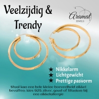 Grote 2-in-1 oorringen &acirc;&euro;&ldquo; 45 mm - goudkleurig RVS -