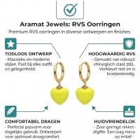 Goudkleurige Oorringen met Geel Hartje -