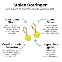 Goudkleurige Oorringen met Geel Hartje -