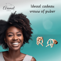 Oorstekers Meisje met de Parel &acirc;&euro;&ldquo; Ros&Atilde;&copy;kleurig RVS -