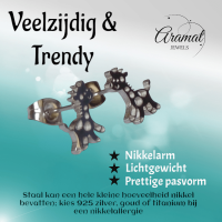 Meisjes oorbellen giraf zilverkleurig RVS -
