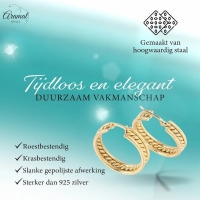 Schakel Oorringen RVS Goudkleur 30mm -
