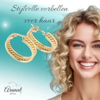 Schakel Oorringen RVS Goudkleur 30mm -