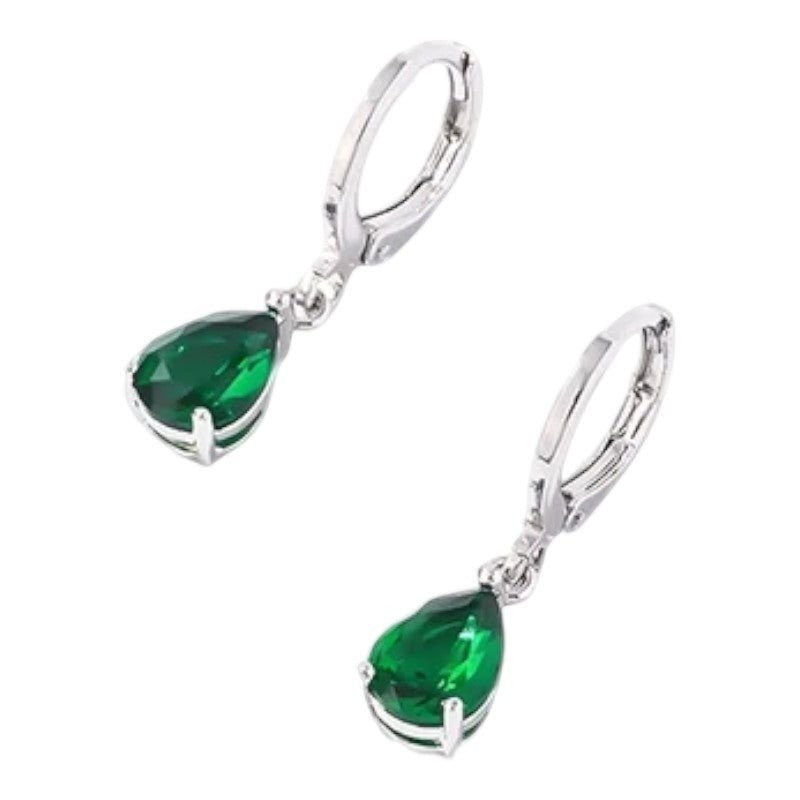 Mini Oorringetjes Meisje &acirc;&euro;&ldquo; Groene Zirkonia &acirc;&euro;&ldquo; 10mm -