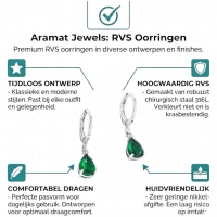 Mini Oorringetjes Meisje &acirc;&euro;&ldquo; Groene Zirkonia &acirc;&euro;&ldquo; 10mm -