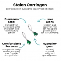 Mini Oorringetjes Meisje &acirc;&euro;&ldquo; Groene Zirkonia &acirc;&euro;&ldquo; 10mm -