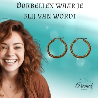 Goudkleurige RVS wikkeloorringen 30mm -