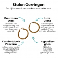 Goudkleurige RVS wikkeloorringen 30mm -