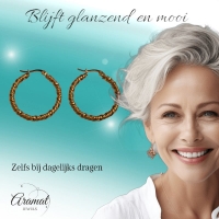 Goudkleurige RVS wikkeloorringen 30mm -