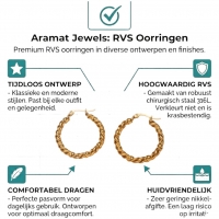 Goudkleurige RVS oorringen wikkelmotief 30mm -