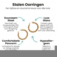 Goudkleurige RVS oorringen wikkelmotief 30mm -