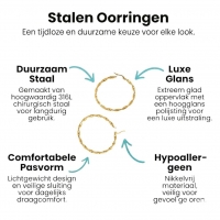 Goudkleurige twisted oorringen 30mm -