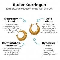 Goudkleurige oorringen met bloem 22x21mm -