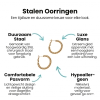 Goudkleurige swirl RVS oorringen 30mm -