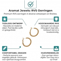Goudkleurige swirl RVS oorringen 30mm -