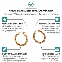 Gedraaide RVS oorringen goudkleurig 30mm -
