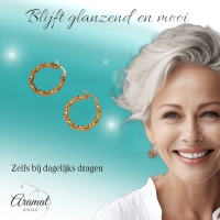 Gedraaide RVS oorringen goudkleurig 30mm -