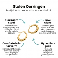 Goudkleurige RVS oorringen streepjes 20mm -