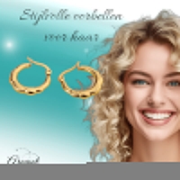 Goudkleurige RVS oorringen streepjes 20mm -