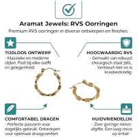 RVS Blokjes Oorringen 25x23mm Goudkleurig -
