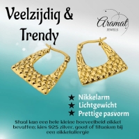 RVS trapeze oorringen 22mm &acirc;&euro;&ldquo; Goudkleurige dames oorringetjes -