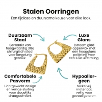 RVS trapeze oorringen 22mm &acirc;&euro;&ldquo; Goudkleurige dames oorringetjes -