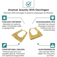 RVS trapeze oorringen 22mm &acirc;&euro;&ldquo; Goudkleurige dames oorringetjes -