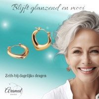 RVS druppelvormige oorringen 22mm &acirc;&euro;&ldquo; Goudkleurige hoops -
