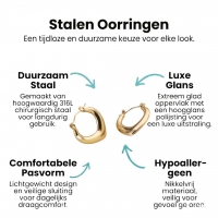 RVS druppelvormige oorringen 22mm &acirc;&euro;&ldquo; Goudkleurige hoops -