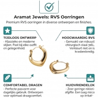 RVS druppelvormige oorringen 22mm &acirc;&euro;&ldquo; Goudkleurige hoops -