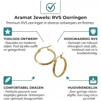 Goudkleurige RVS Oorringen 23mm met Grieks Motief &acirc;&euro;&ldquo; Versace Style -