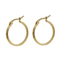 Goudkleurige RVS Oorringen 23mm met Grieks Motief &acirc;&euro;&ldquo; Versace Style -