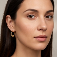 Goudkleurige RVS Bali Oorringetjes 23x22mm &acirc;&euro;&ldquo; Kleine Hoops voor Dames -
