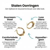Goudkleurige RVS Bali Oorringetjes 23x22mm &acirc;&euro;&ldquo; Kleine Hoops voor Dames -
