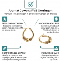 Goudkleurige RVS Bali Oorringetjes 23x22mm &acirc;&euro;&ldquo; Kleine Hoops voor Dames -