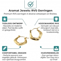 Kleine RVS Oorringen met Streepjesmotief &acirc;&euro;&ldquo; 20mm Goudkleurig -