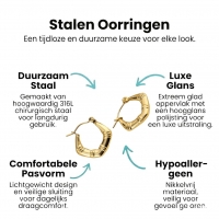 Kleine RVS Oorringen met Streepjesmotief &acirc;&euro;&ldquo; 20mm Goudkleurig -