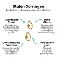 Ronde Oorringen 20x22mm met Knoop &acirc;&euro;&ldquo; Goudkleurig RVS -